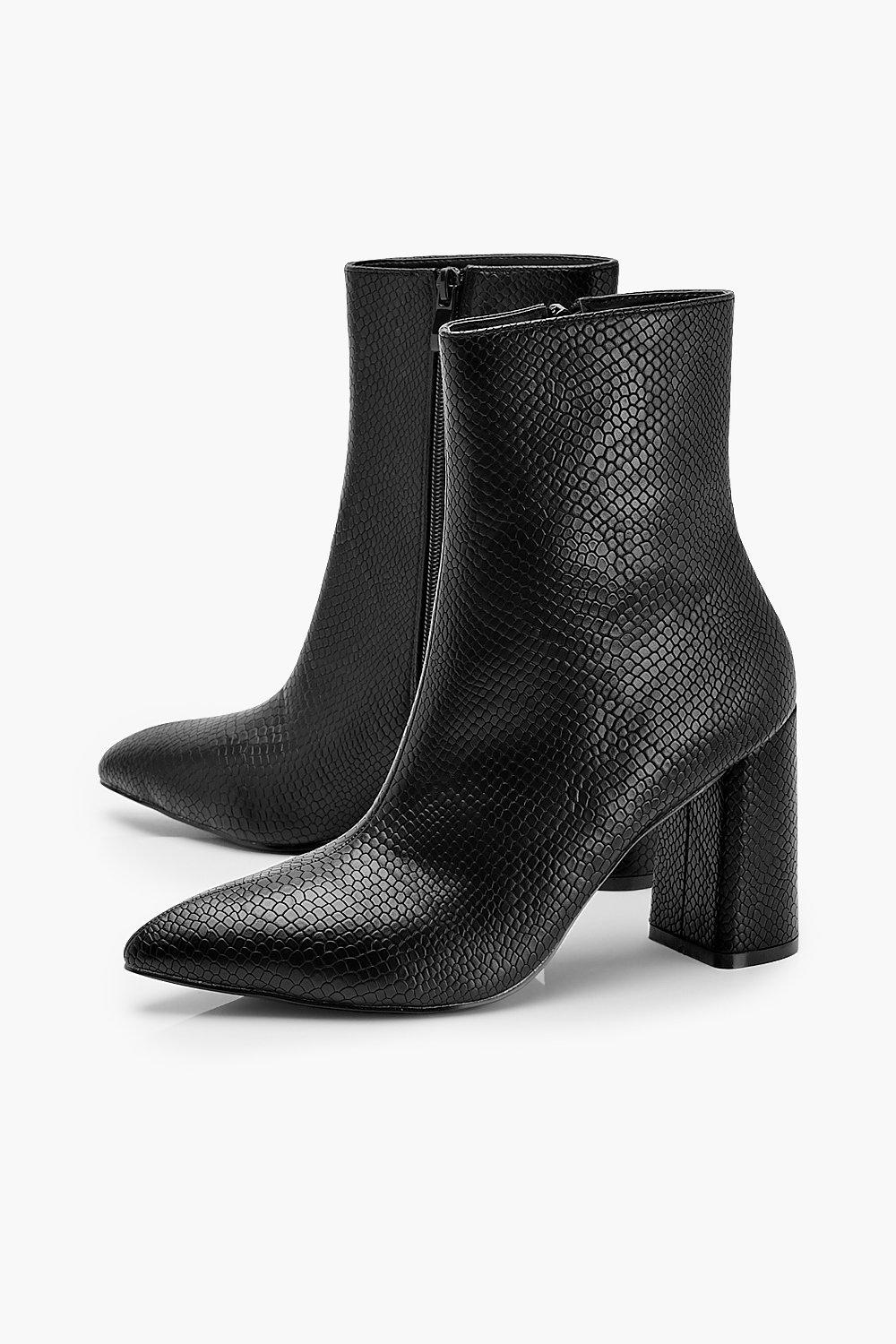 black pointed sock boot