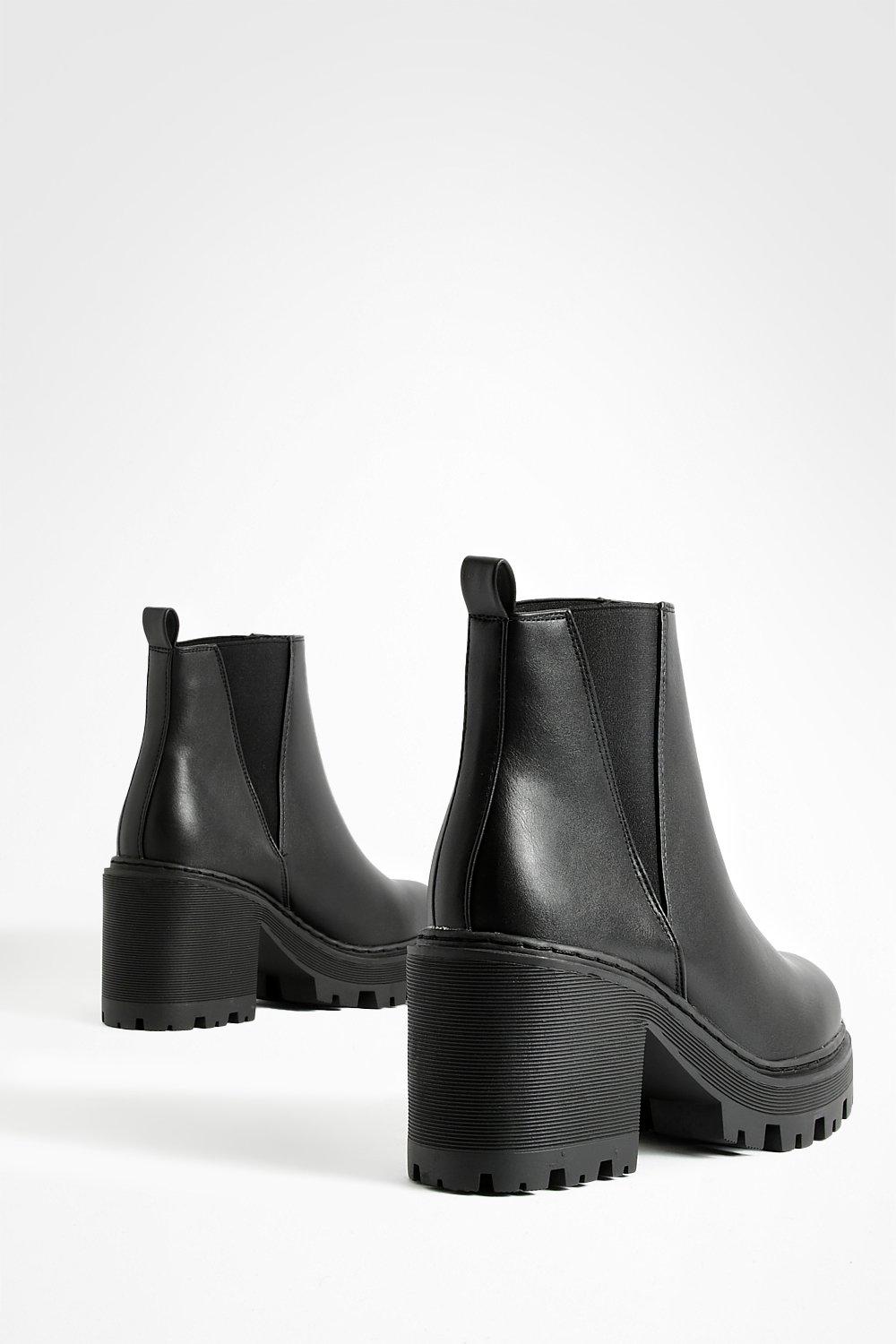 Chunky boots with outlet heel