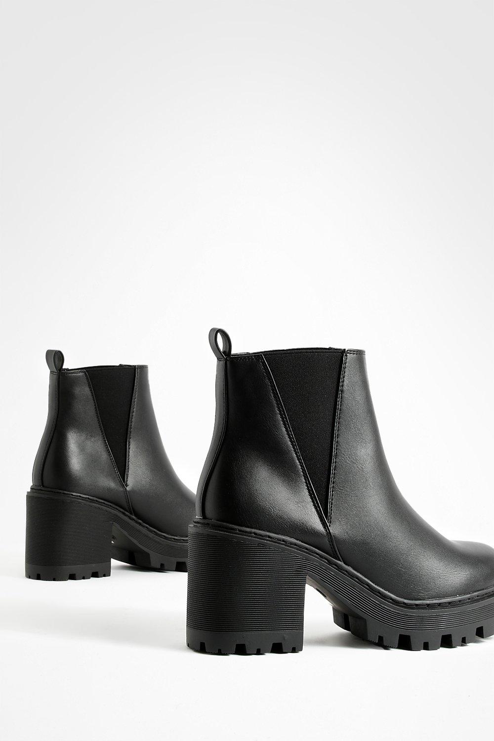 Block heel chelsea boots black online