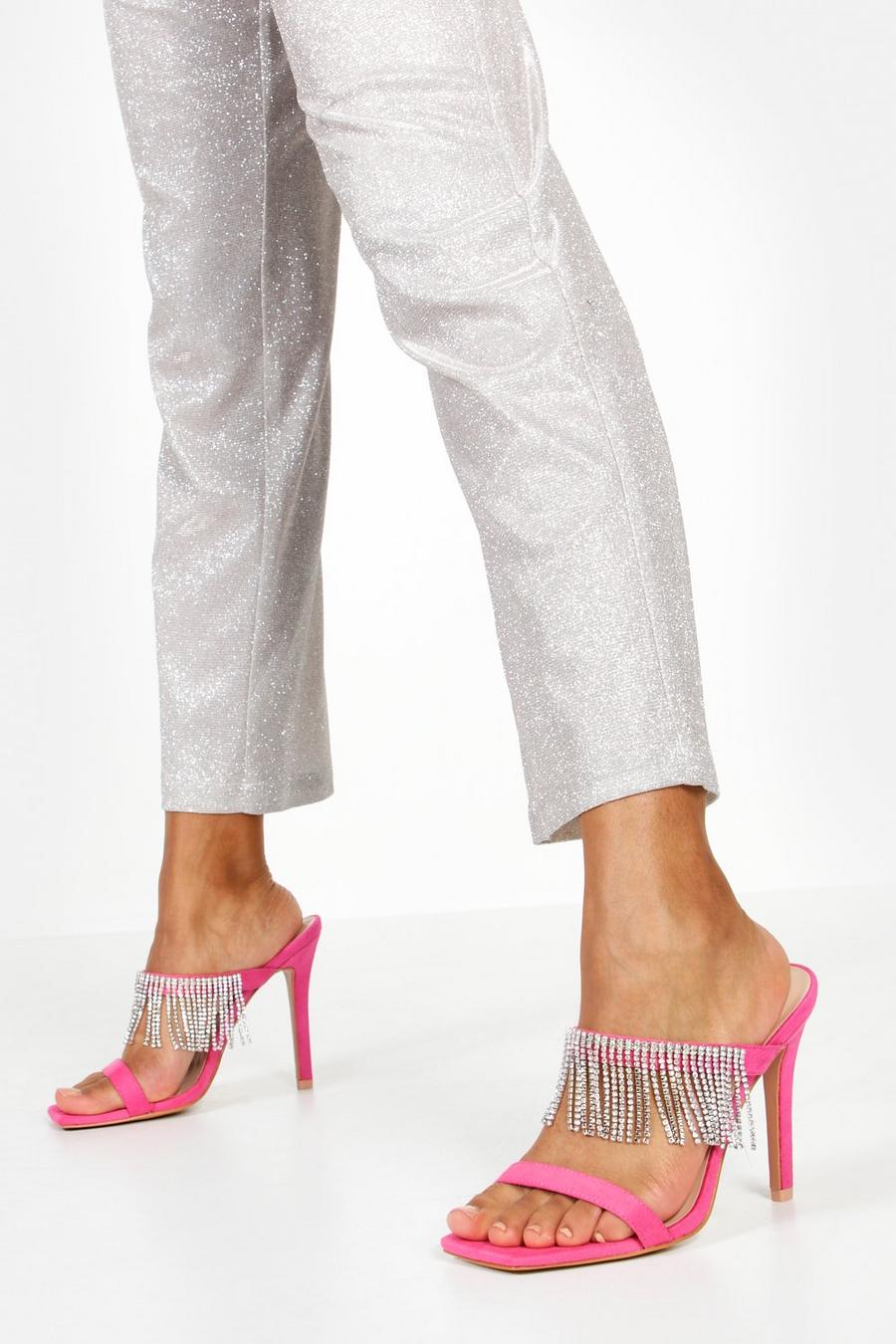Zapatos de tacón stiletto con flecos y adornos, Hot pink image number 1