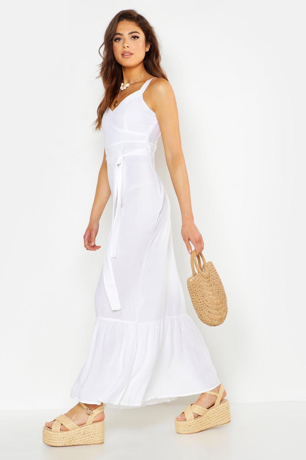 frill hem maxi dress