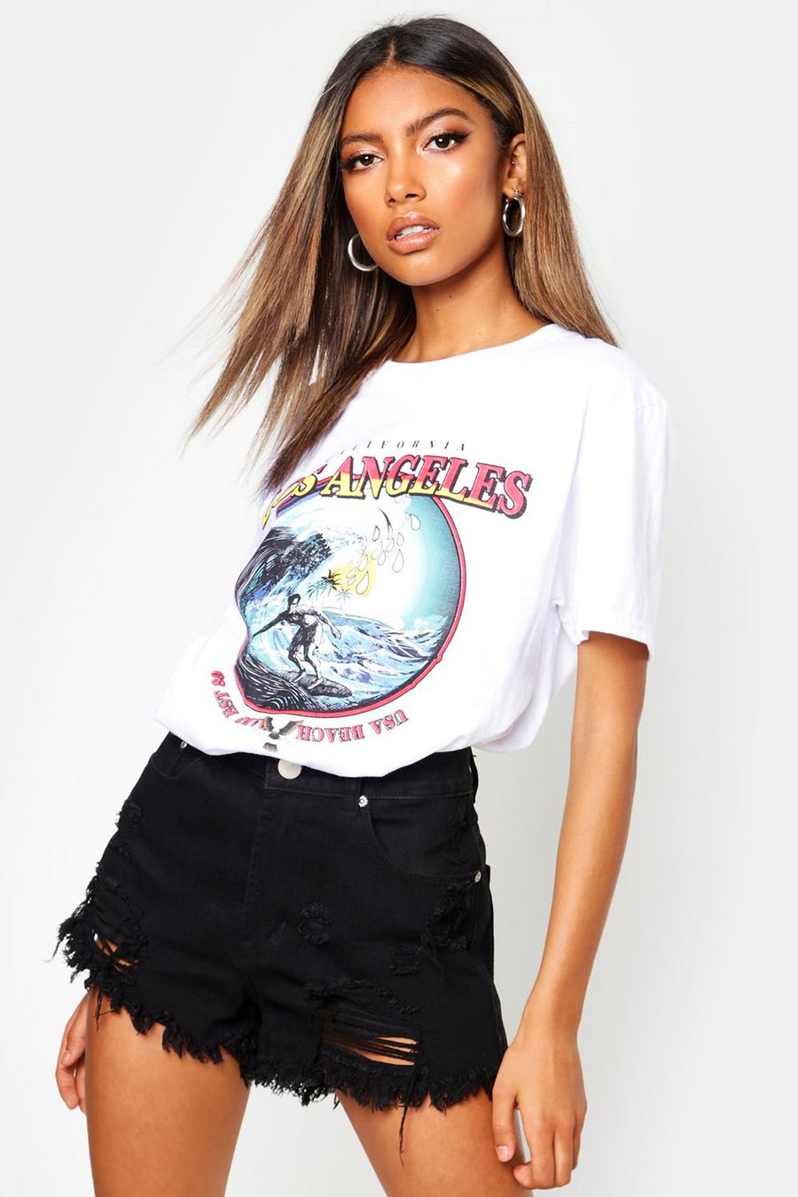 T-shirt con scritta “Los Angeles”, White image number 1