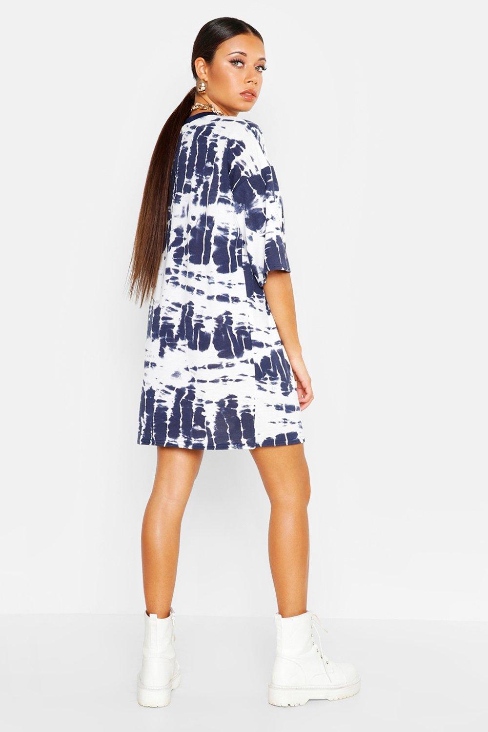 boohoo tie dye t shirt dress