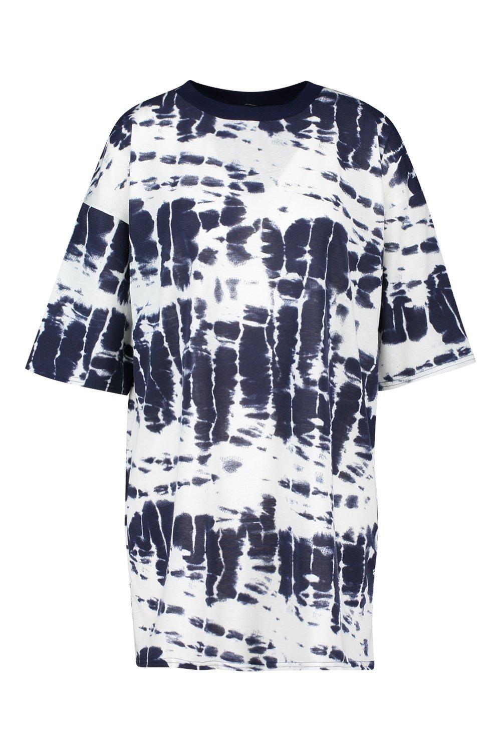 boohoo tie dye t shirt dress