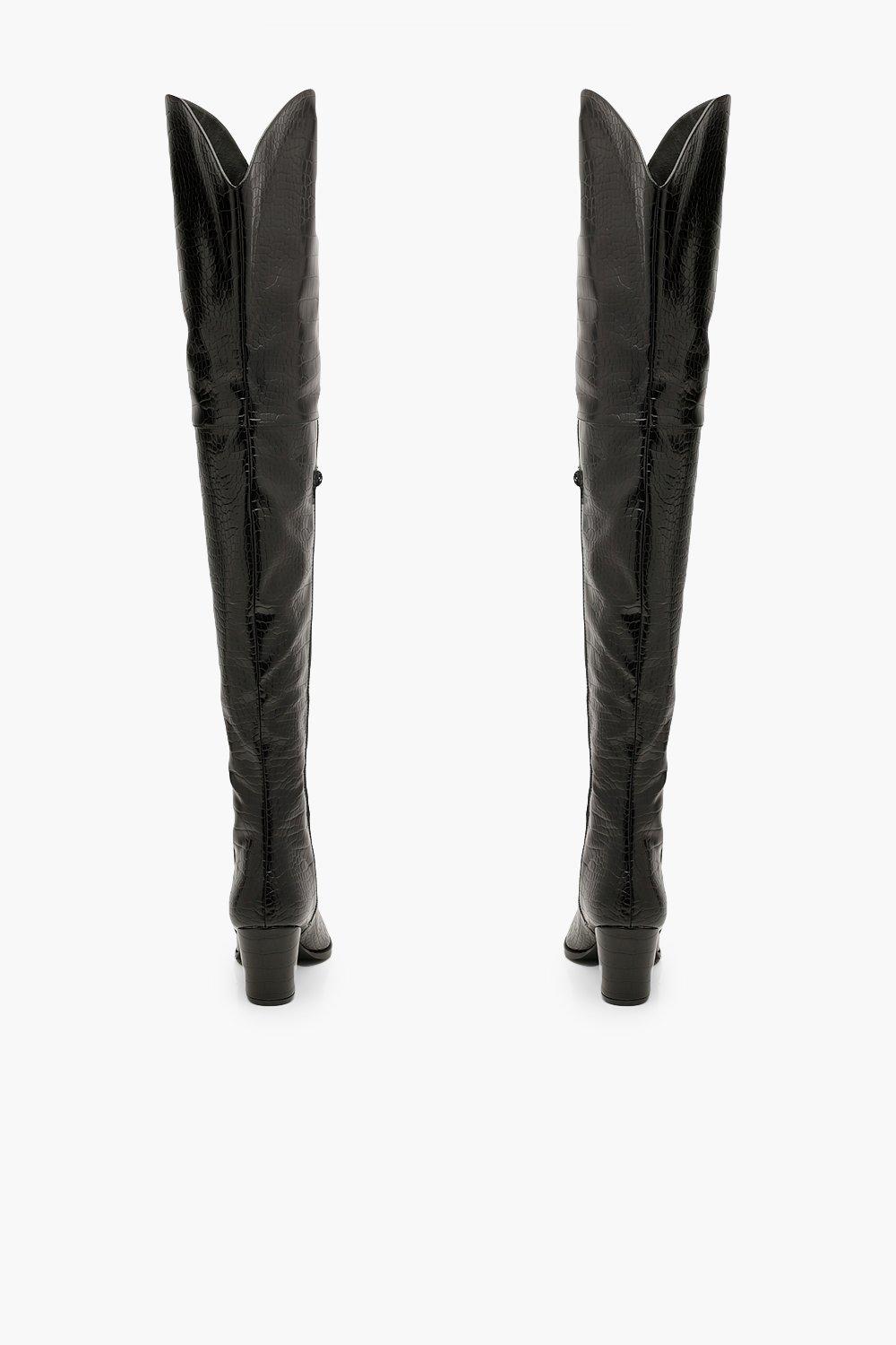 crocodile thigh high boots
