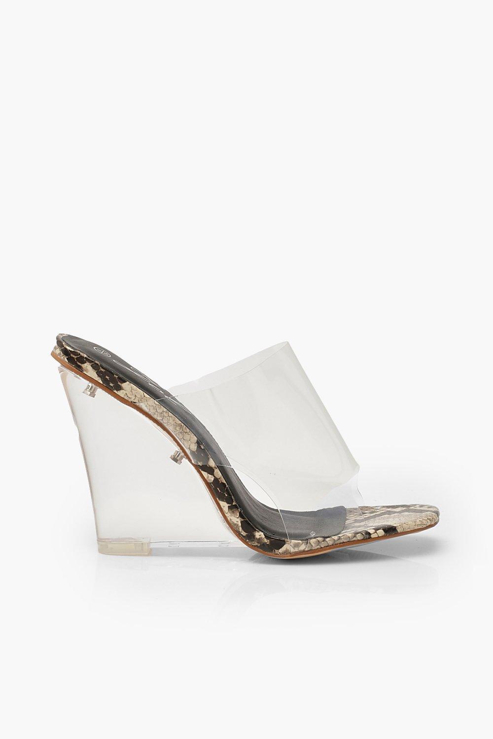 Clear best sale wedge mules