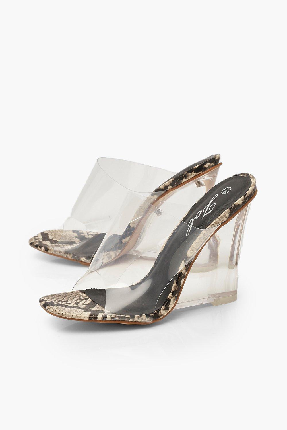 Clear Wedge Mules boohoo CA