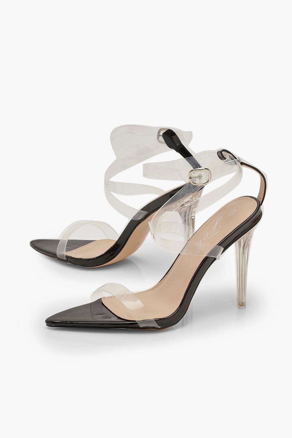 boohoo clear strap heels