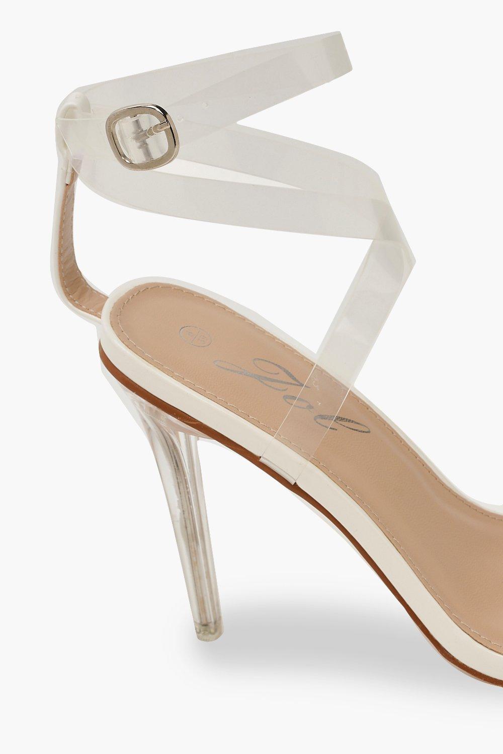 Clear strap pointed deals toe heels