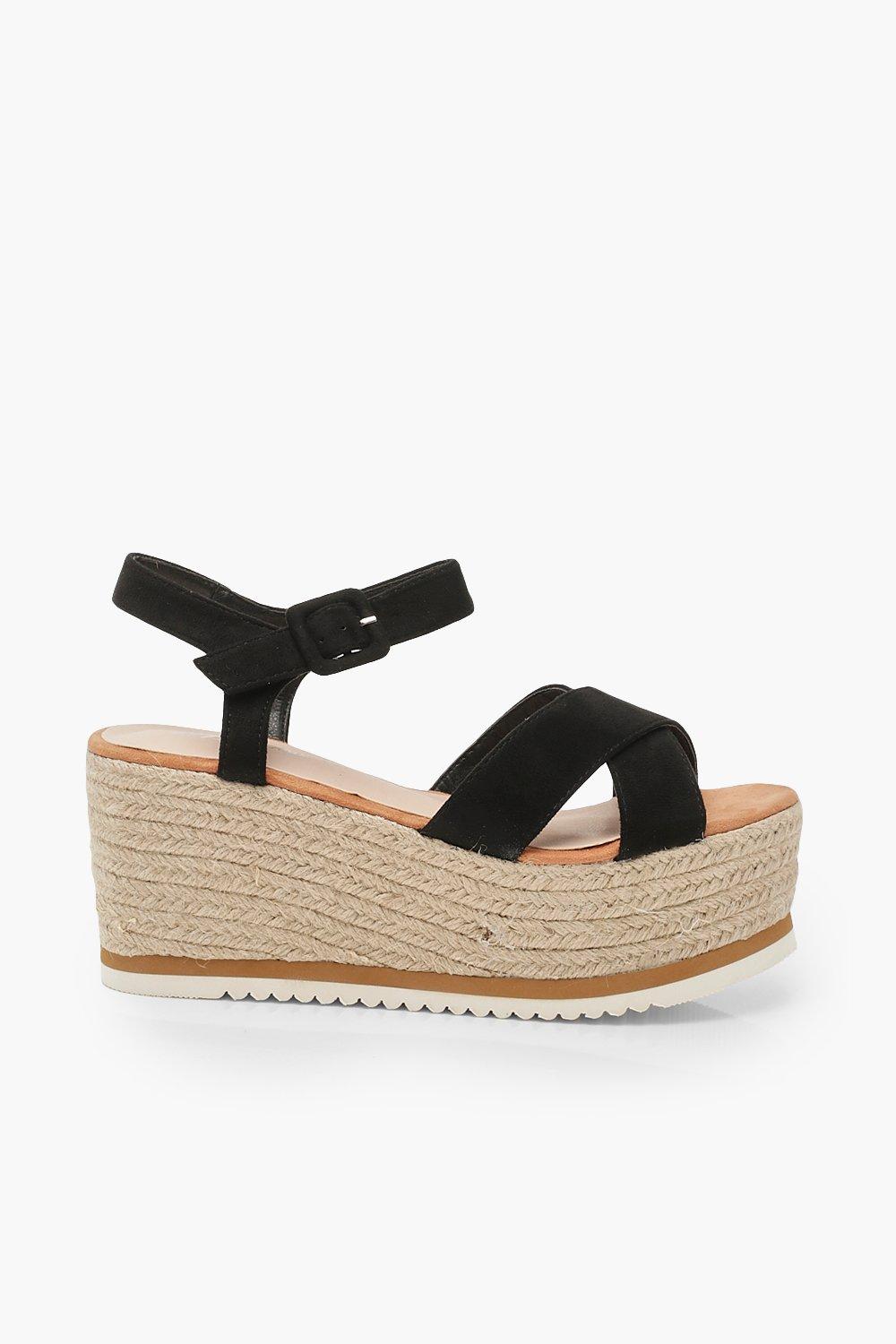 cross strap espadrille wedges