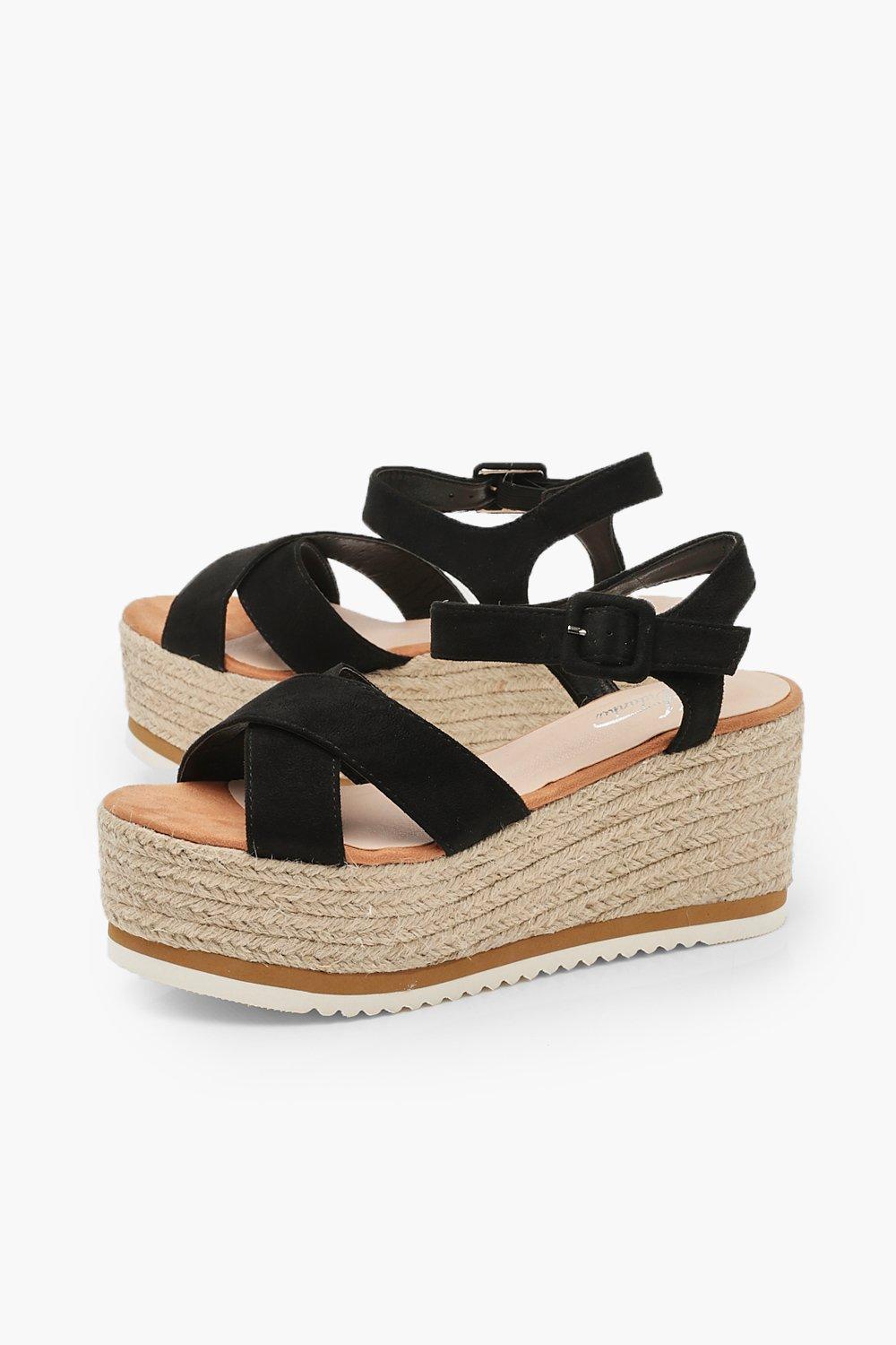 Cross strap sale espadrille wedges