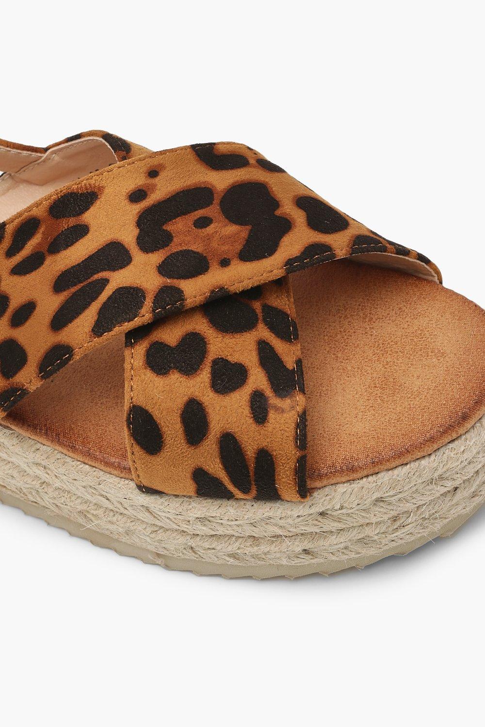 Leopard print flatforms online