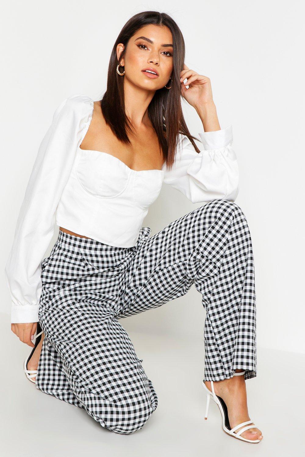 Pantalones vichy online stradivarius