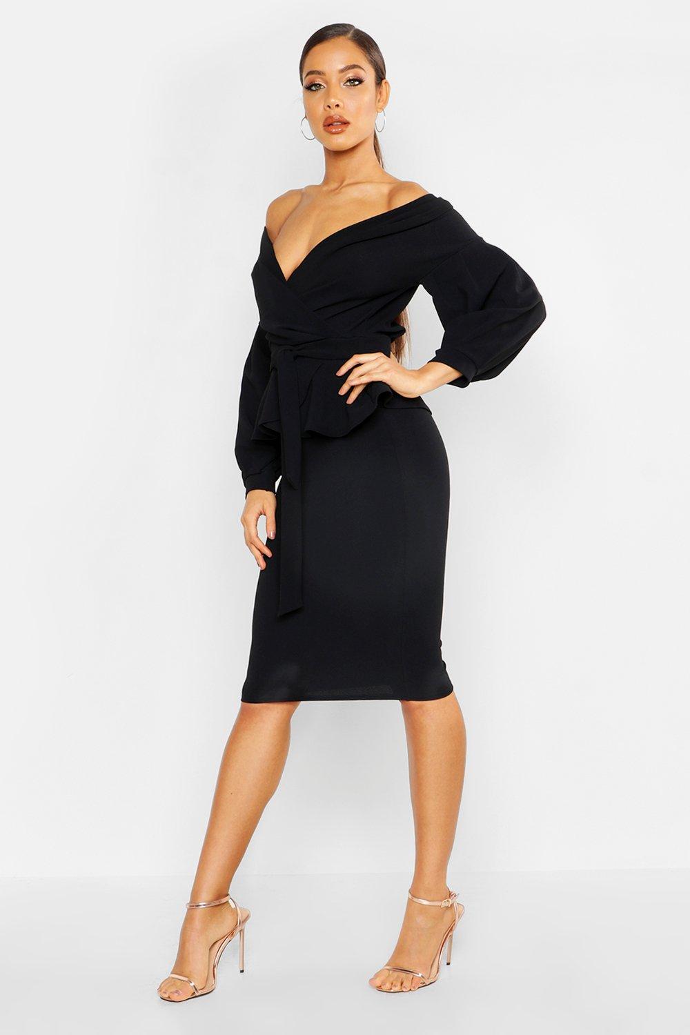 peplum dress with sleeves uk