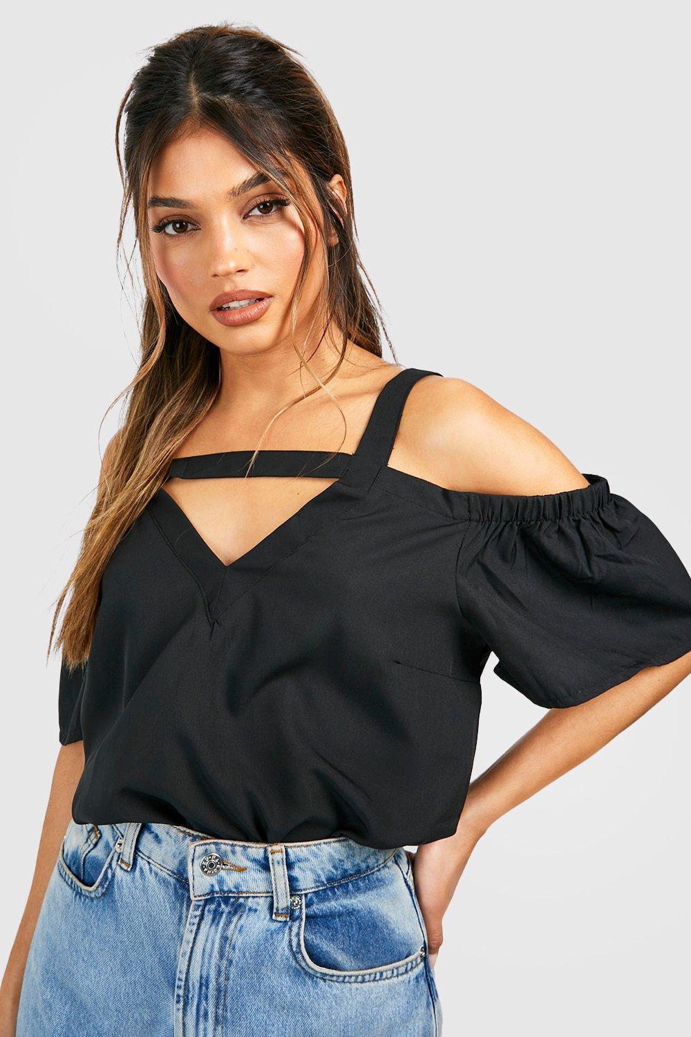 Cut off cheap shoulder top