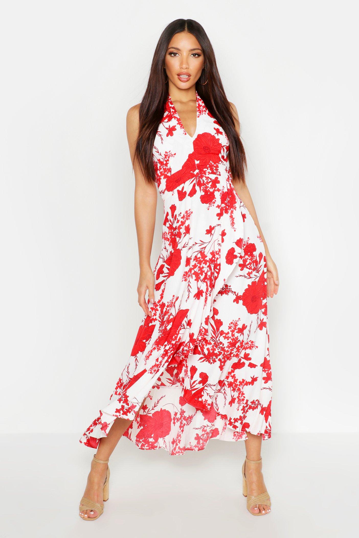 floral maxi dress boohoo