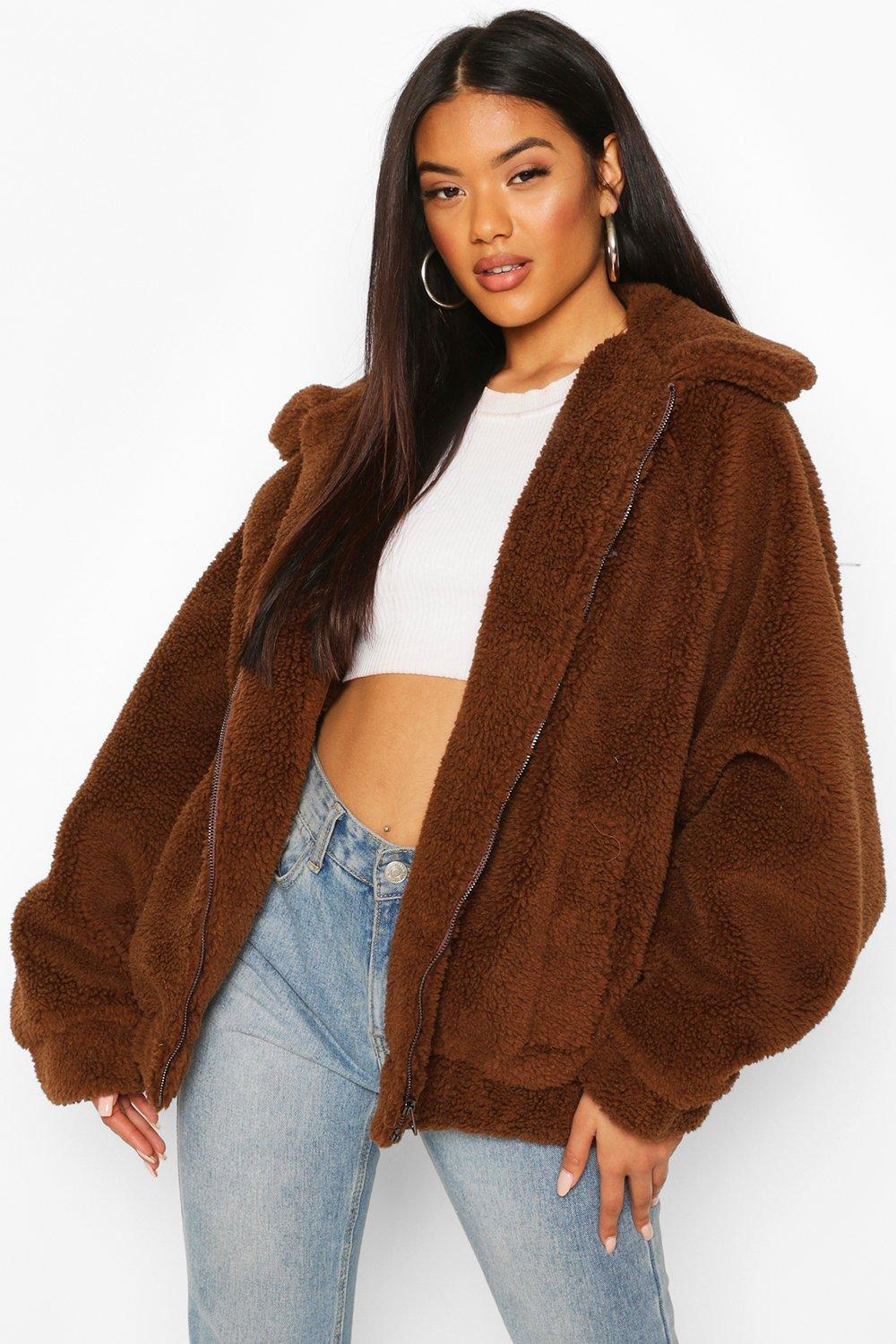 oversized teddy jacket