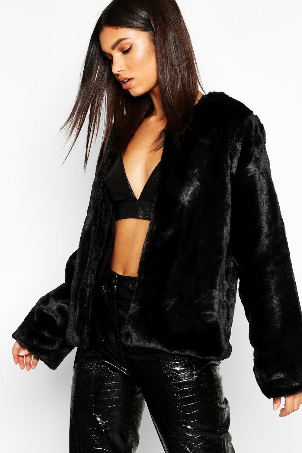 fur jacket boohoo