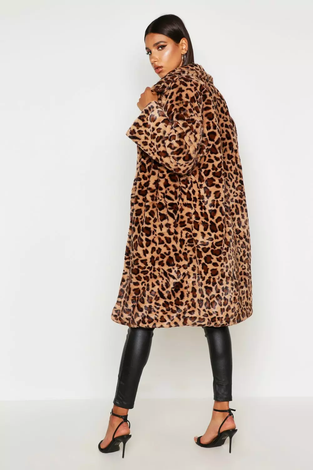 Oversized leopard print on sale coat