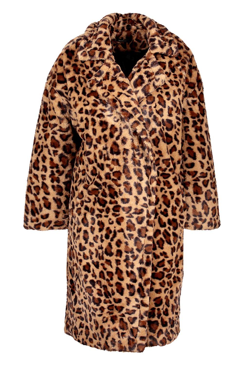 Boohoo shop leopard coat