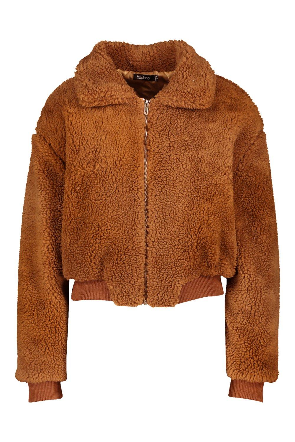 Teddy bear jacket clearance boohoo