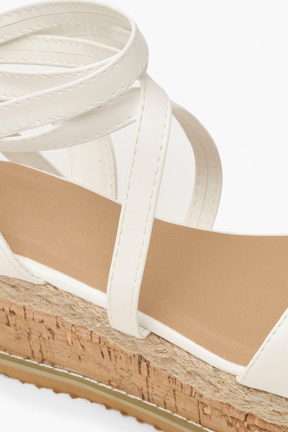 White tie up on sale flatforms