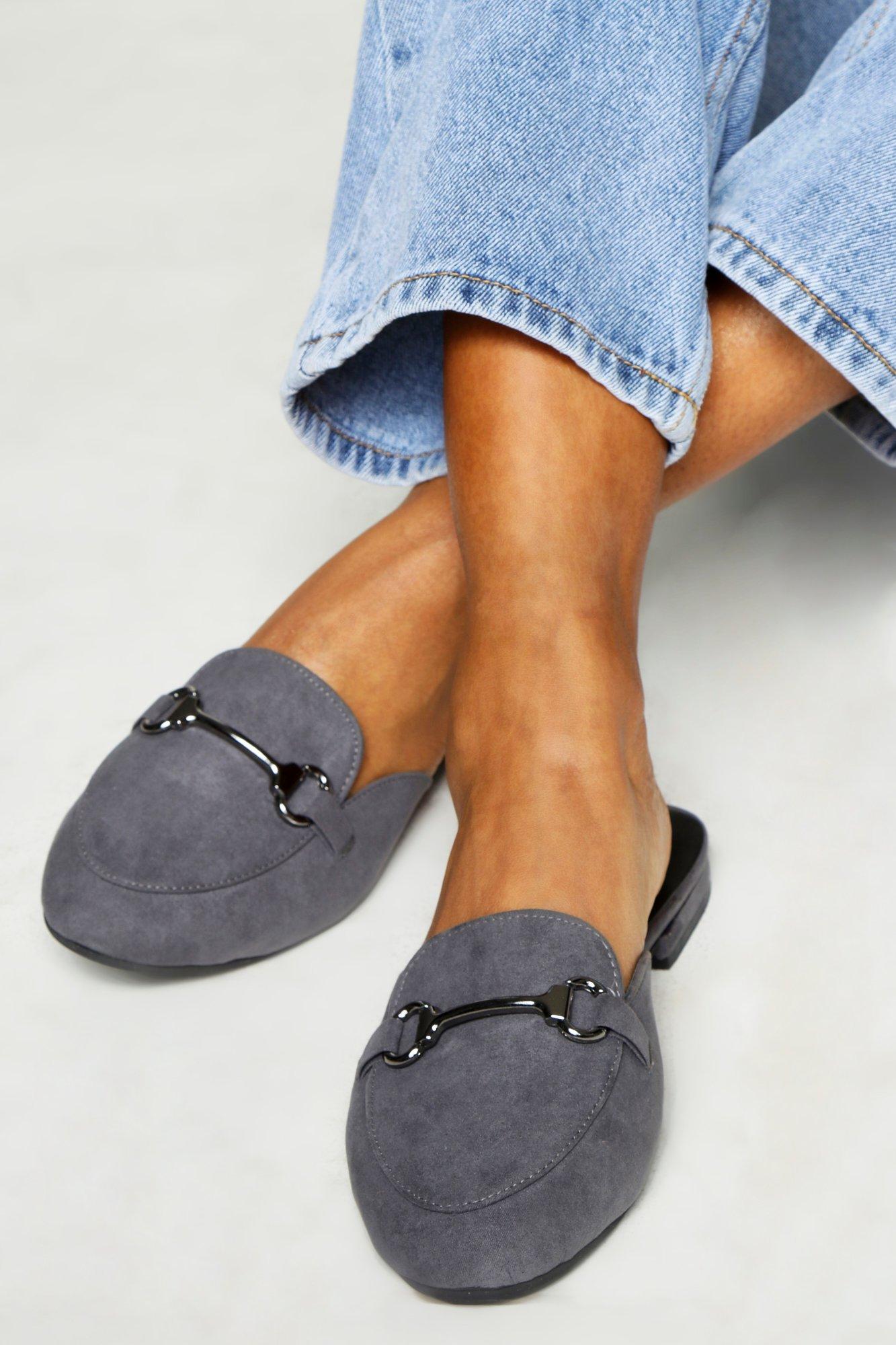 slip on mule flats