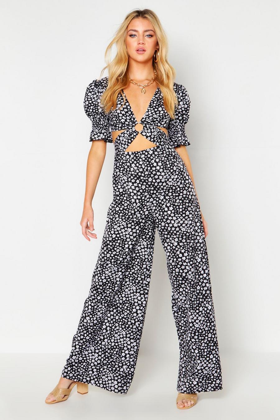 Ditsy Floral O Ring Culotte Jumpsuit image number 1