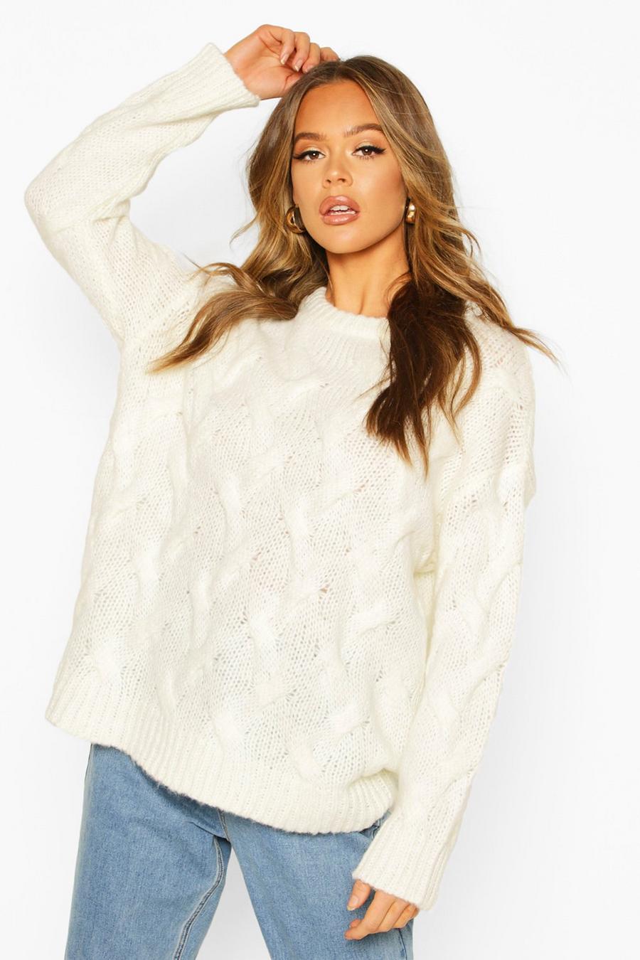 All Over Cable Knit Longline Jumper image number 1