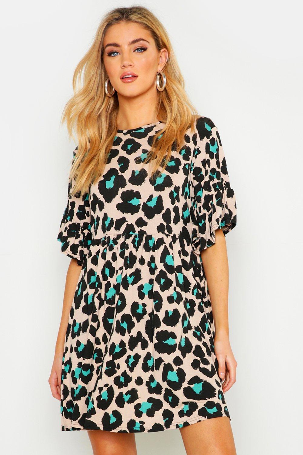 coloured leopard print dress