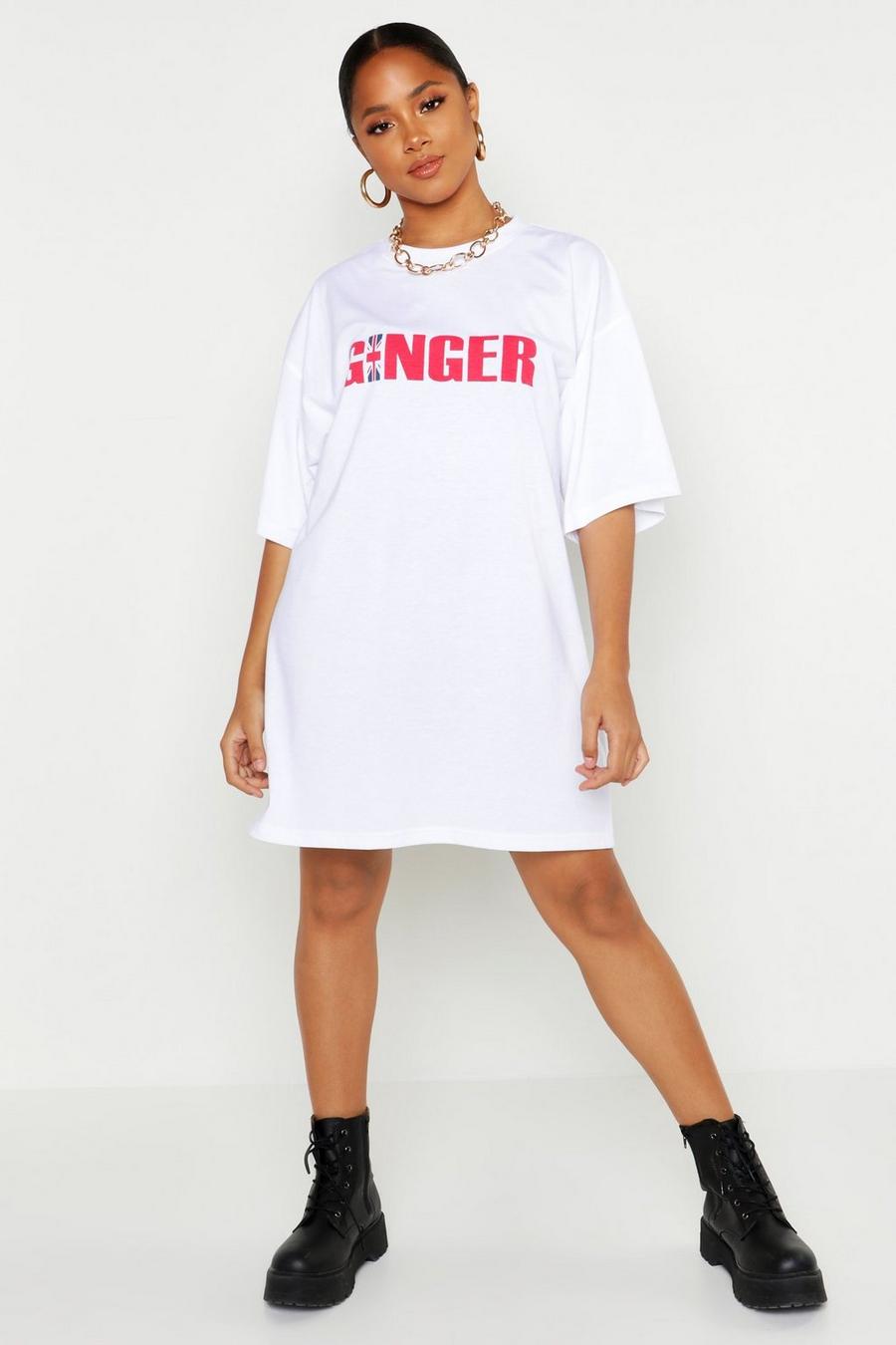 Vestido estilo camiseta con eslogan "Ginger" image number 1