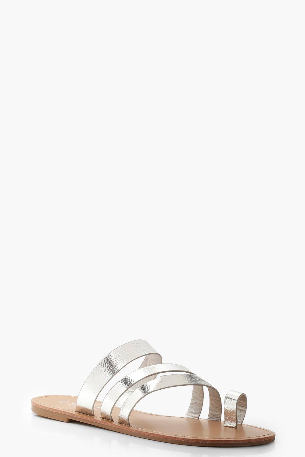 silver flat sandals wide fit