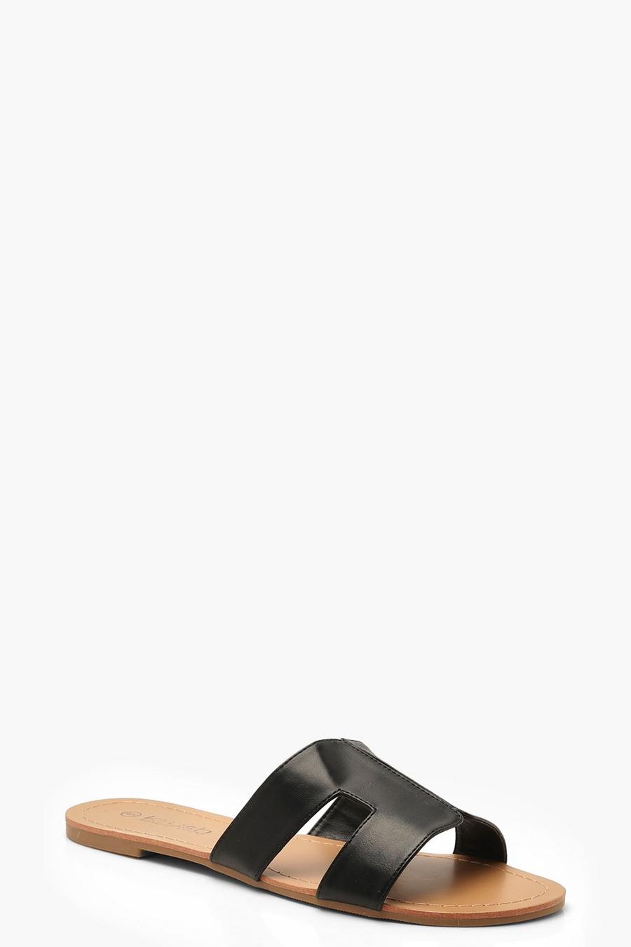 Sandalias de holgura ancha, Negro image number 1