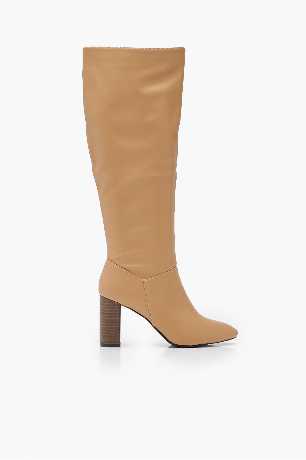 Block Heel Knee High Boots