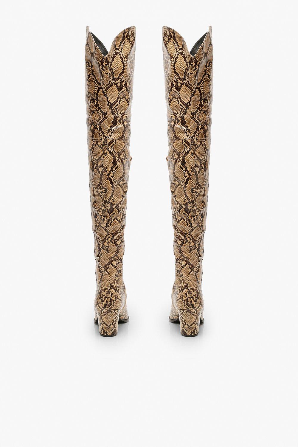 Snakeskin hot sale boots boohoo