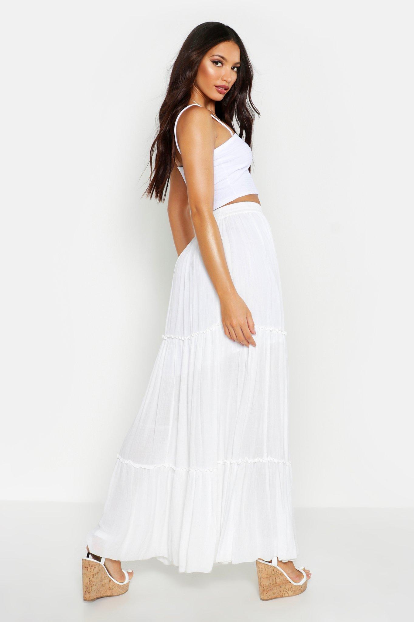 White maxi skirt outlet boohoo