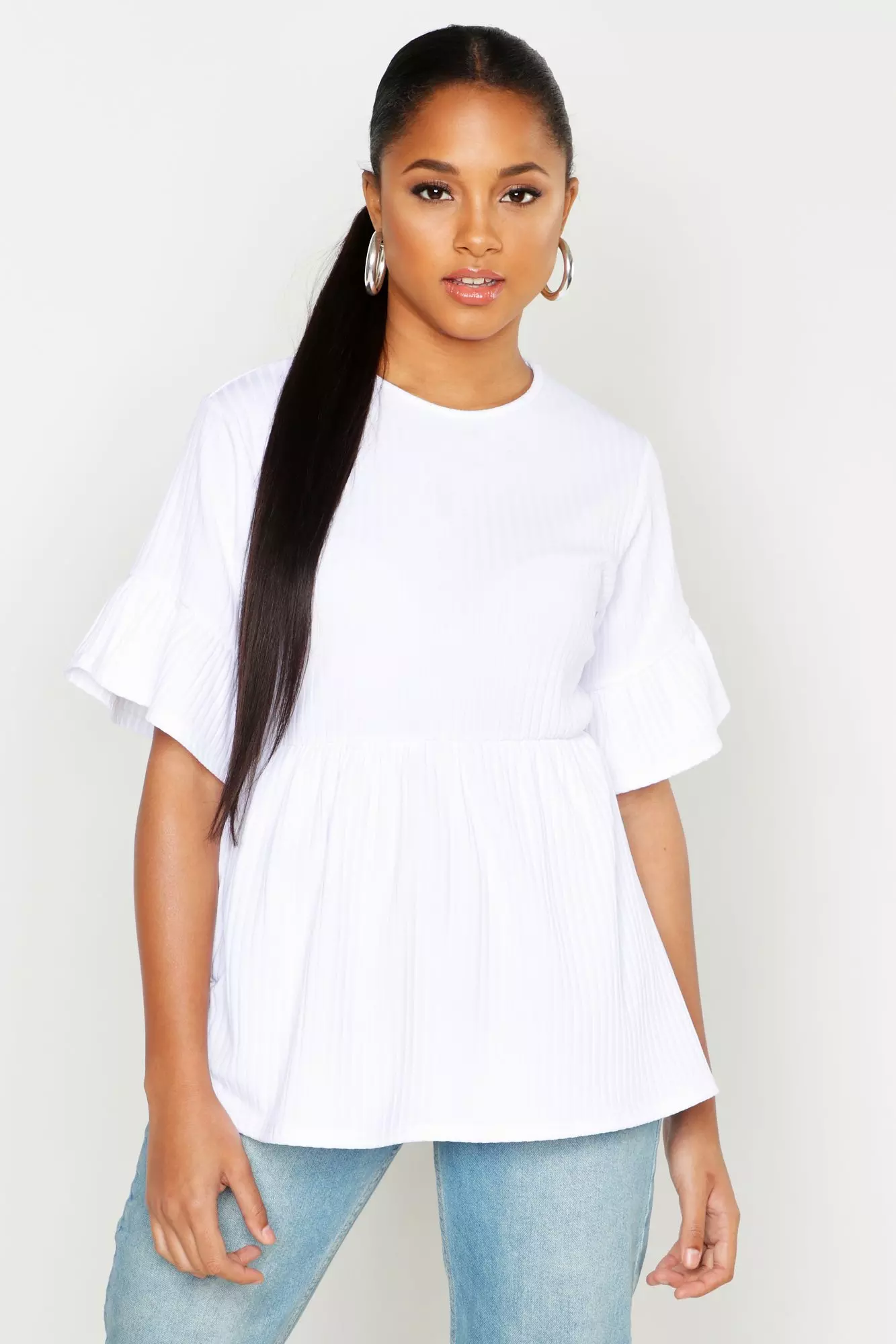 Frill cheap smock top