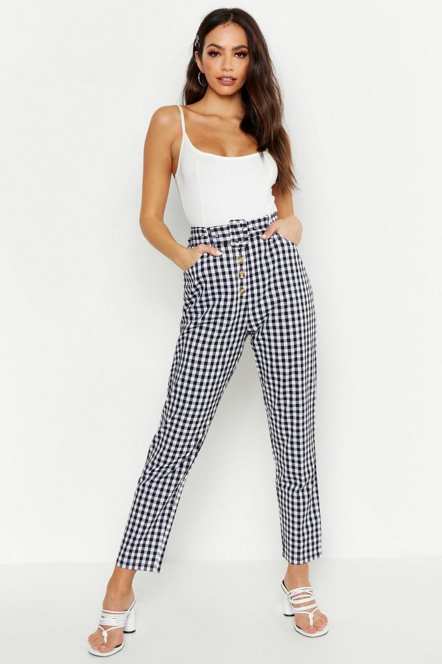 Gingham Check Button Front Pants image number 1