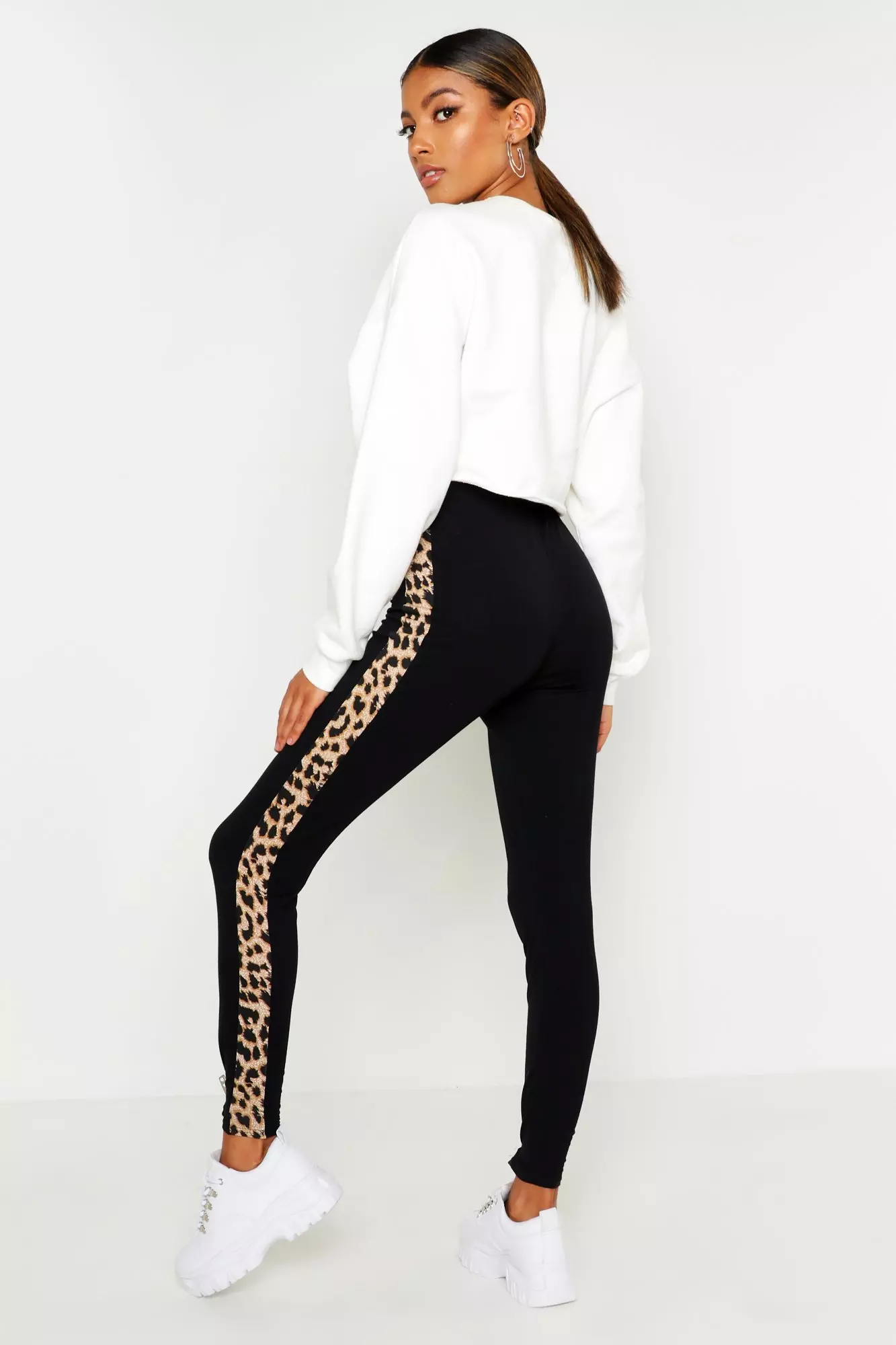 Leopard pants clearance with red stripe