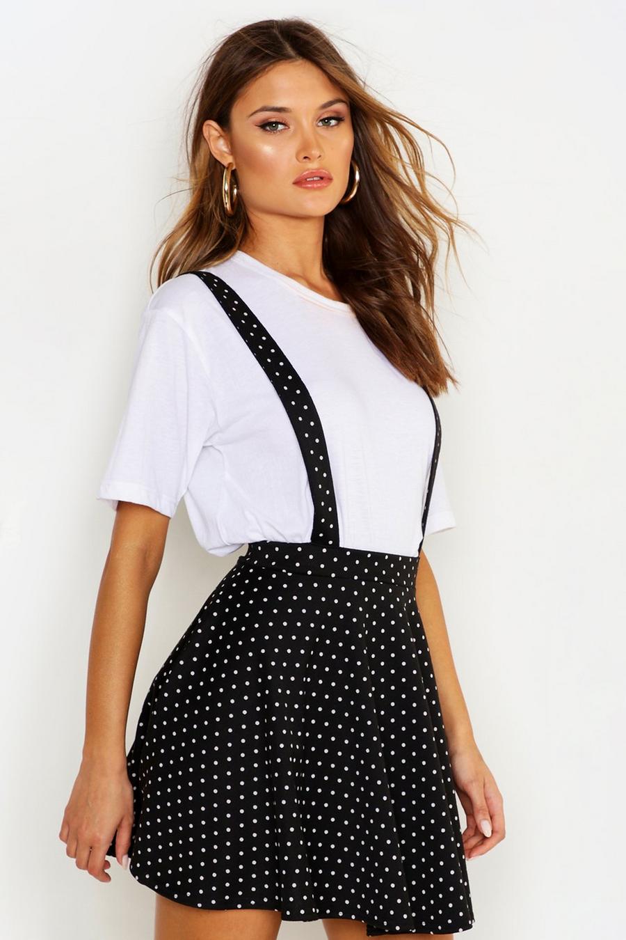 Women's Polka Dot Pinafore Skirt | Boohoo UK