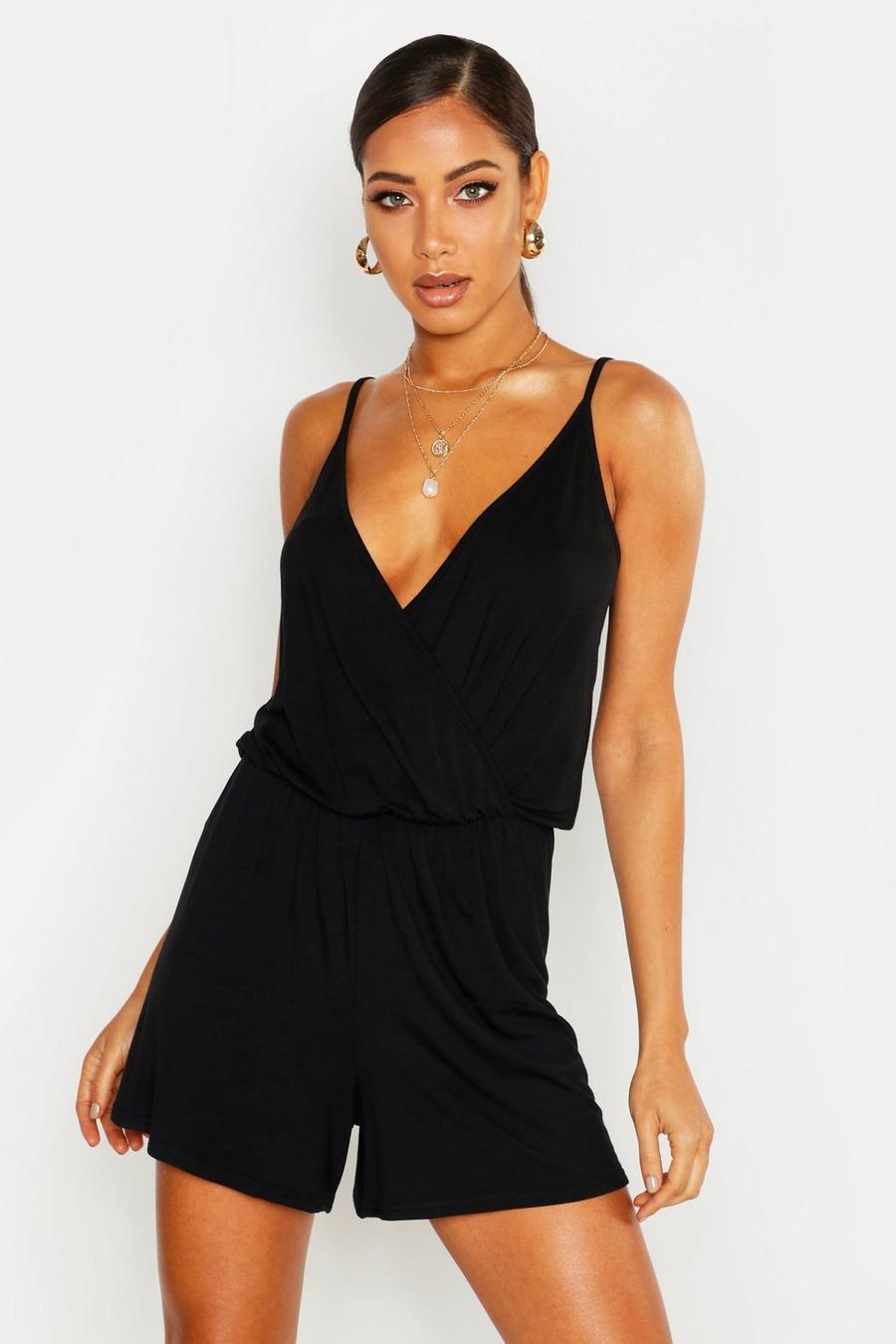 Basic Wrap Front Jersey Playsuit image number 1