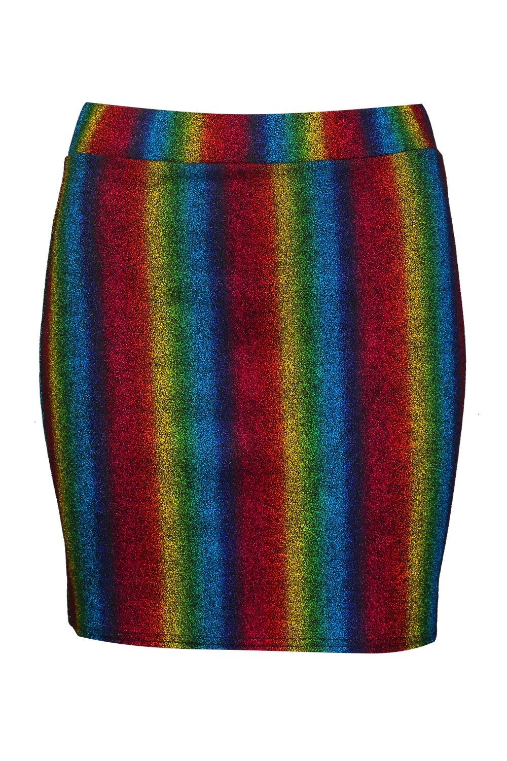 Metallic Rainbow Mini Skirt