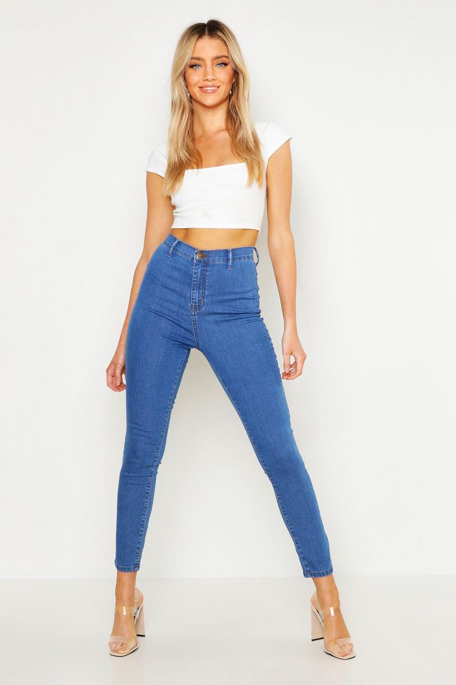 Mid blue Skinny disco jeans image number 1
