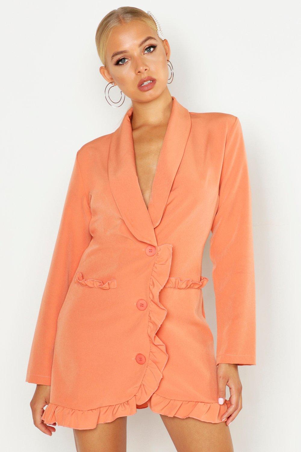 coral blazer dress