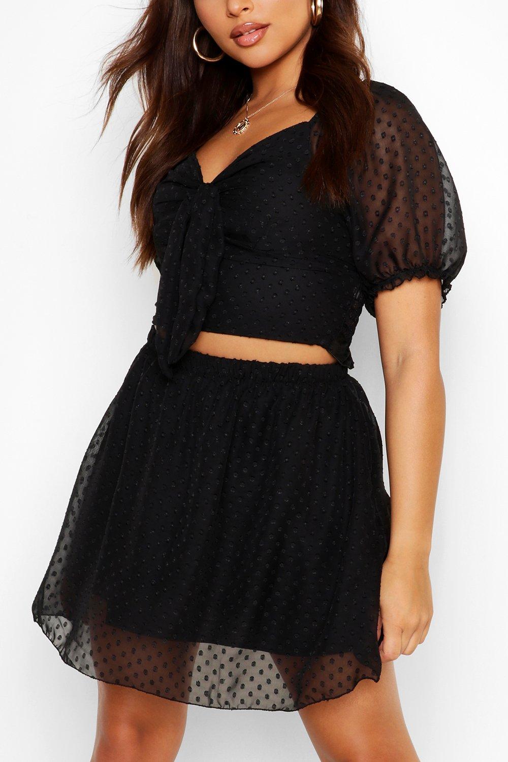 Black mesh shop skater skirt