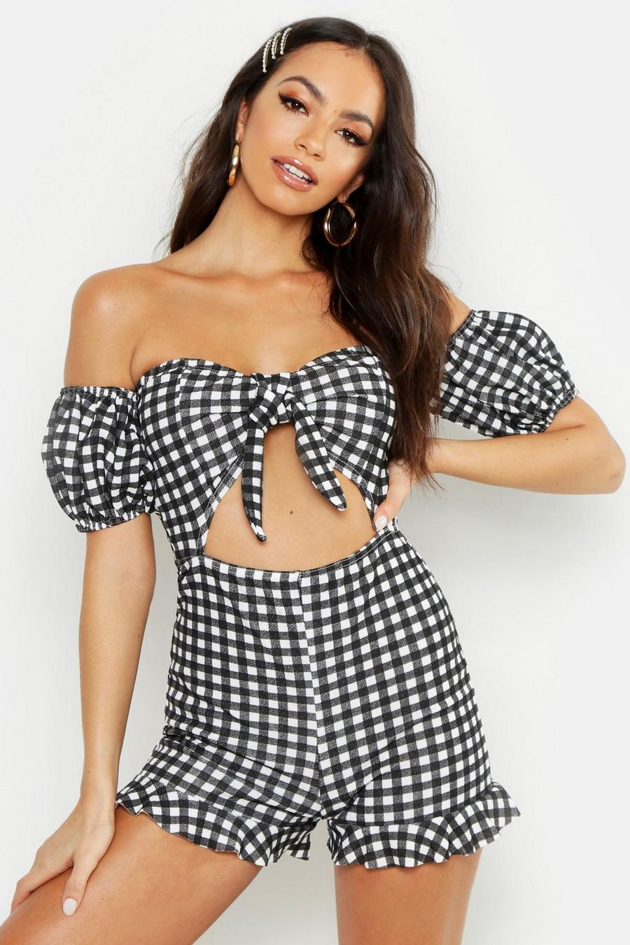 Gingham Knot Front Playsuit image number 1