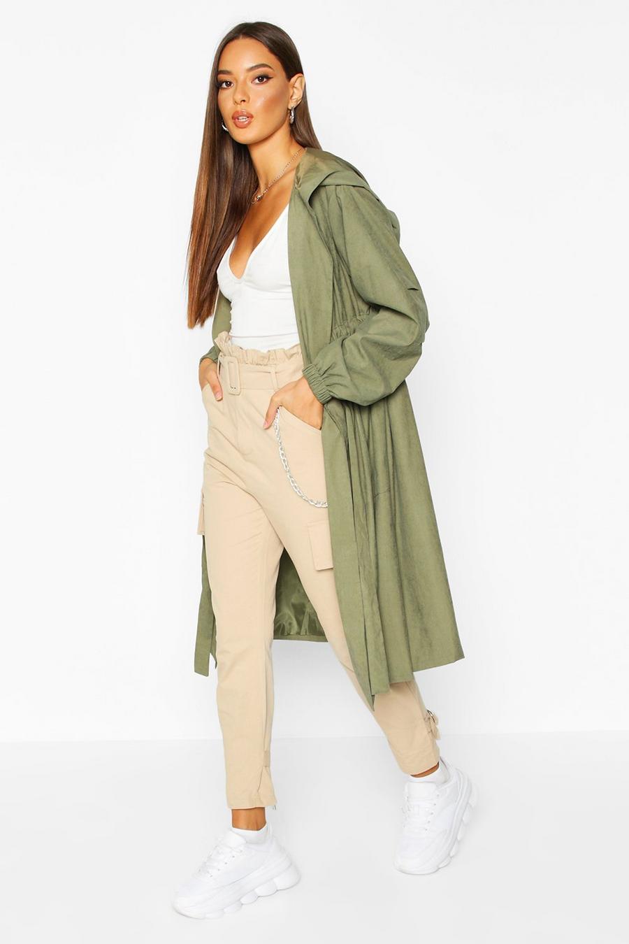 Hooded Belted Trench Coat image number 1