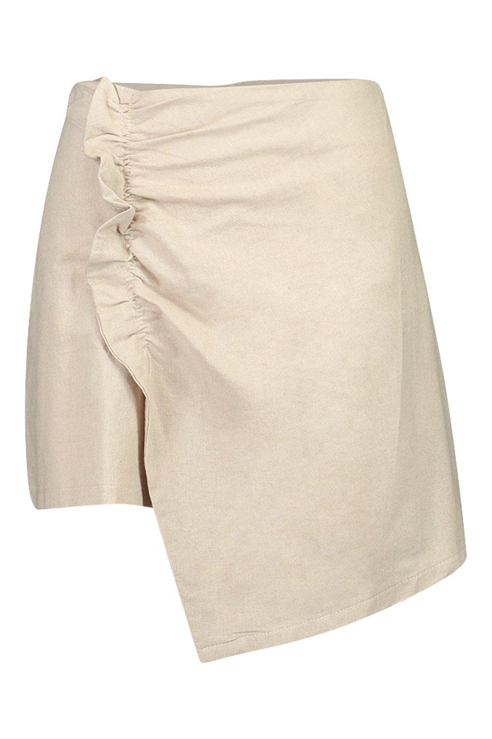 ruched linen skirt