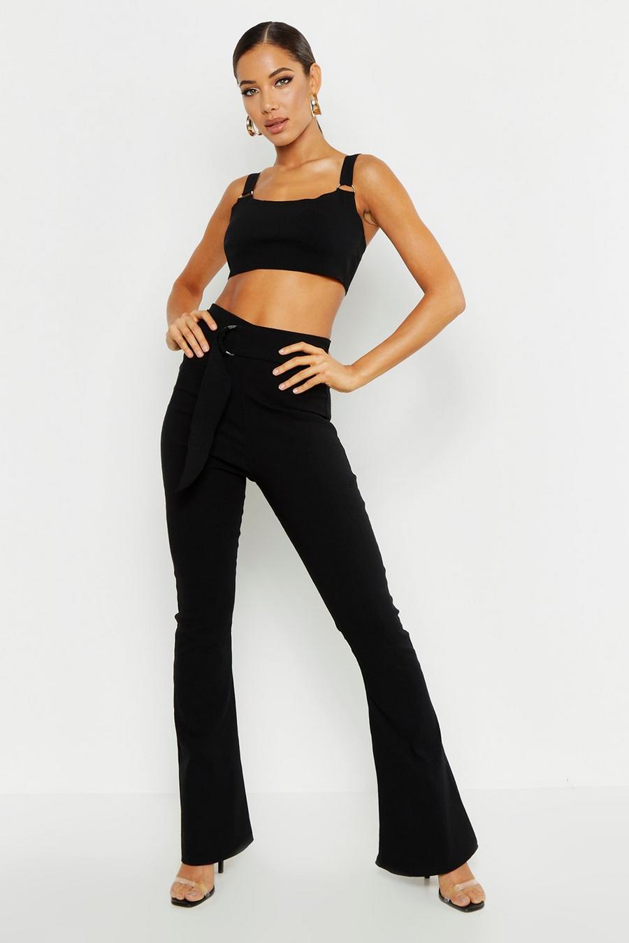 O Ring Bralet & Belted Flared Leg Pants Two-Piece image number 1