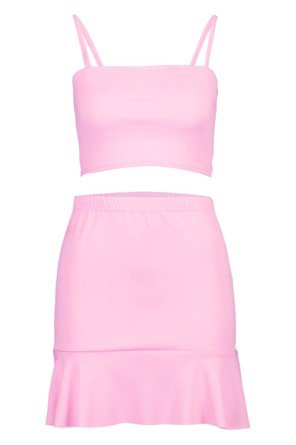 boohoo two piece skirt and top